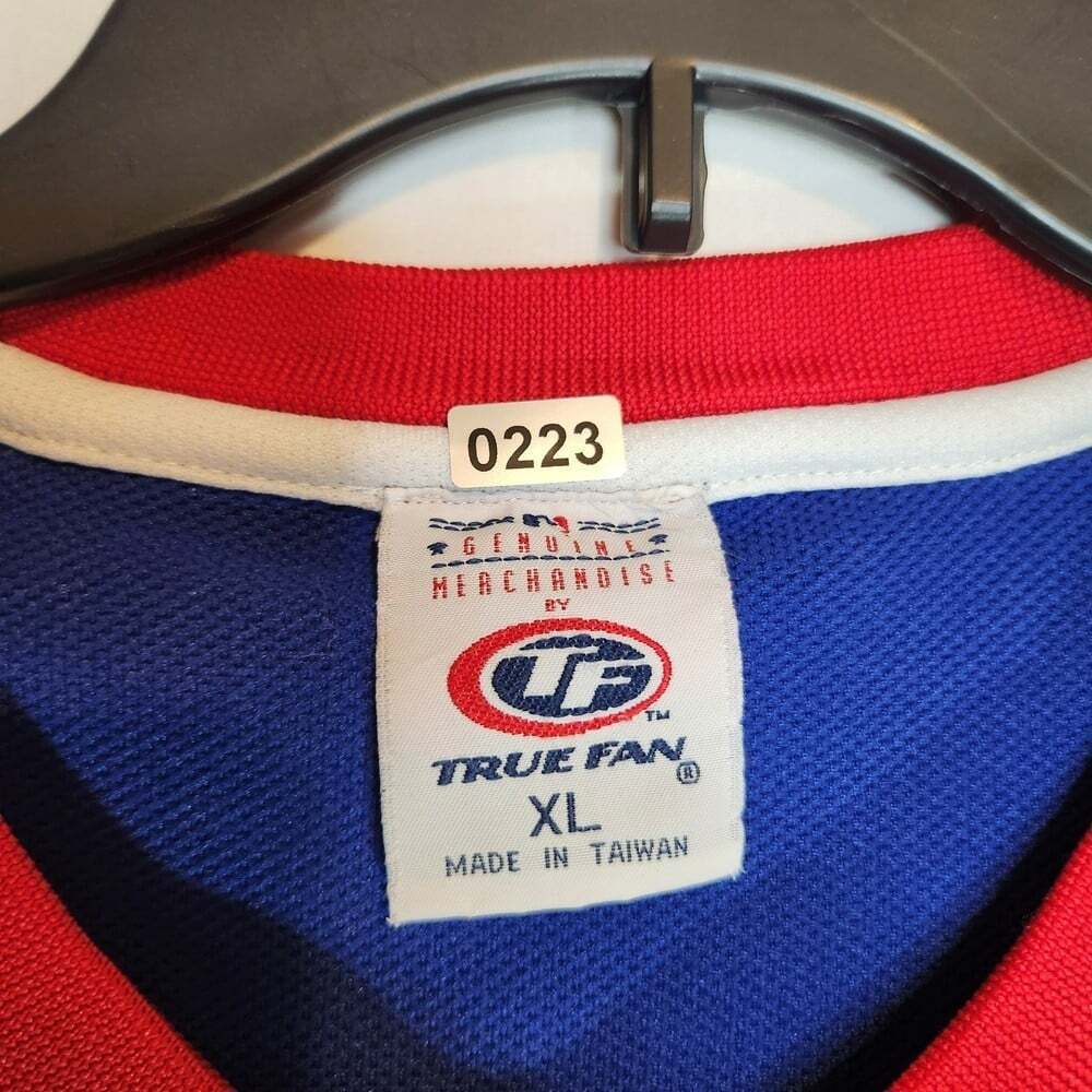 Texas Rangers True Fan XL Blue and Red Mens Jersey With Embroidered Front - Picture 4 of 9